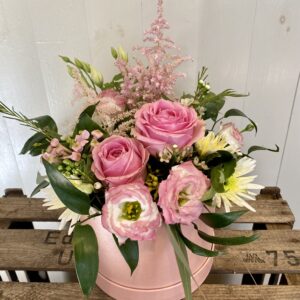 Hat Box Arrangement - 'Pretty in Pink'